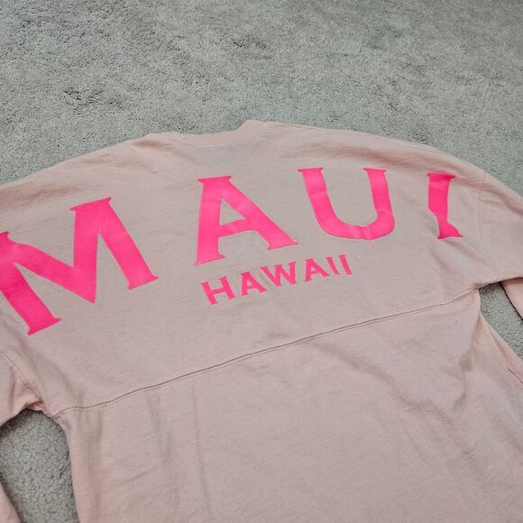 Spirit Jersey | Maui Hawaii Graphic Relaxed Long Sleeve Top Pink Pineapple XS - Picture 4 of 5